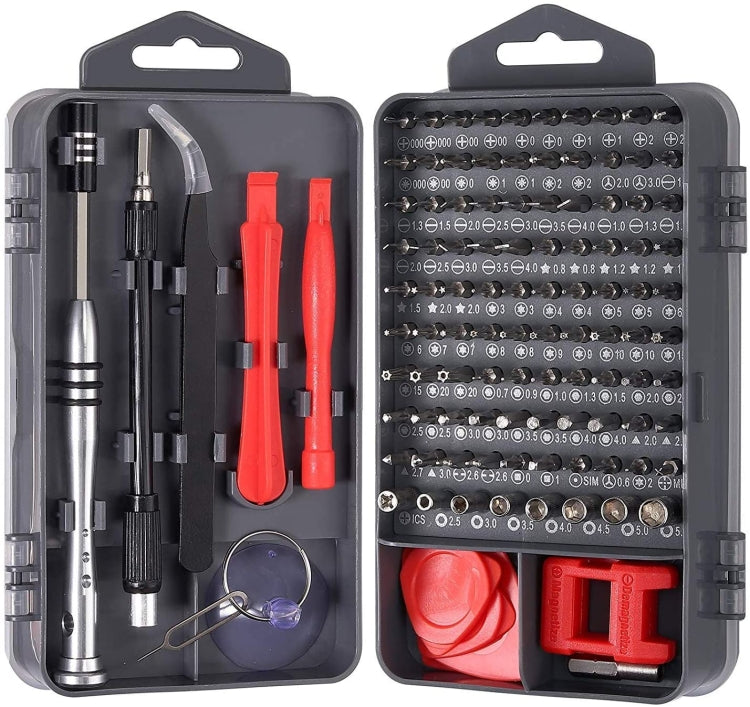 110 in 1 Watch Mobile Phone Disassembly Maintenance Tool Multi-function Chrome Vanadium Steel Screwdriver Set(Black Red) by bashfashion