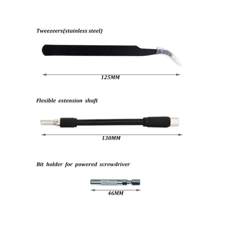 110 in 1 Watch Mobile Phone Disassembly Maintenance Tool Multi-function Chrome Vanadium Steel Screwdriver Set(Black Red) by bashfashion