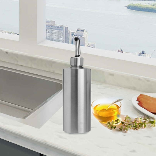 Cylindrical Seasoning Bottle Stainless Steel Oil Pot, Capacity:350 ml(A) by bashfashion