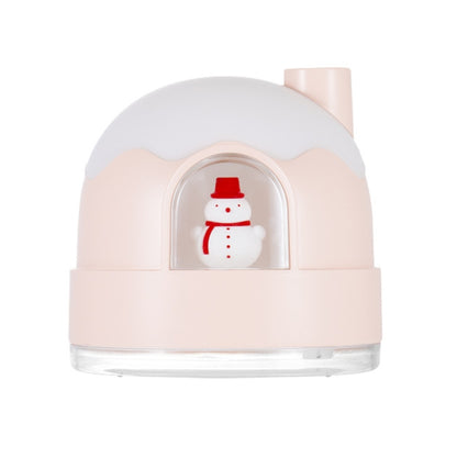 ZAY-H006 Plug-in Snowman Humidifier Night Light USB Mute Cute Desktop Air Mini Atomizer Air Humidifier(Pink) by bashfashion