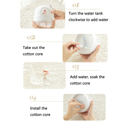 ZAY-H006 Plug-in Snowman Humidifier Night Light USB Mute Cute Desktop Air Mini Atomizer Air Humidifier(White) by bashfashion