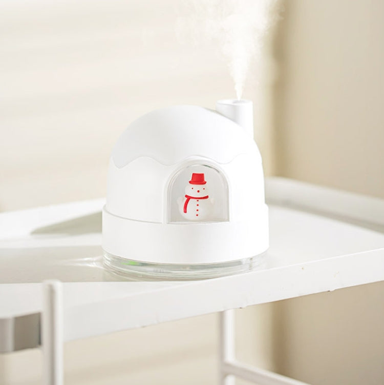 ZAY-H006 Charge Snowman Humidifier Night Light USB Mute Cute Desktop Air Mini Atomizer Air Humidifier(White) by bashfashion