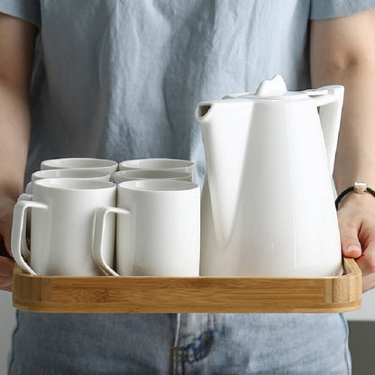 Personality Creative Ceramic Retro Tea Set, Style:White porcelain water set by bashfashion