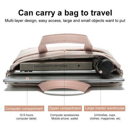 For MacBook 15.6-16.1 Inches MAHOO 10188 Ultra-Thin Hand Computer Bag Messenger Laptop Bag, Color:Gray+Gray Mouse Pad by bashfashion