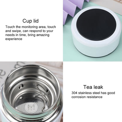 Smart Temperature Display 304 Stainless Steel Vacuum Flask Creative Business Cup For Male And Female Students, Style:High-quality(White) by bashfashion