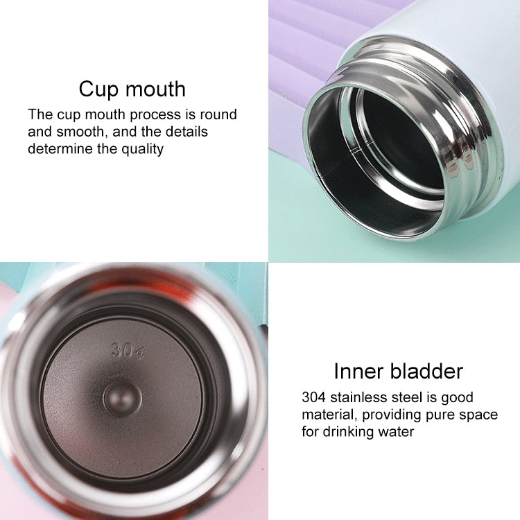 Smart Temperature Display 304 Stainless Steel Vacuum Flask Creative Business Cup For Male And Female Students, Style:High-quality(White) by bashfashion