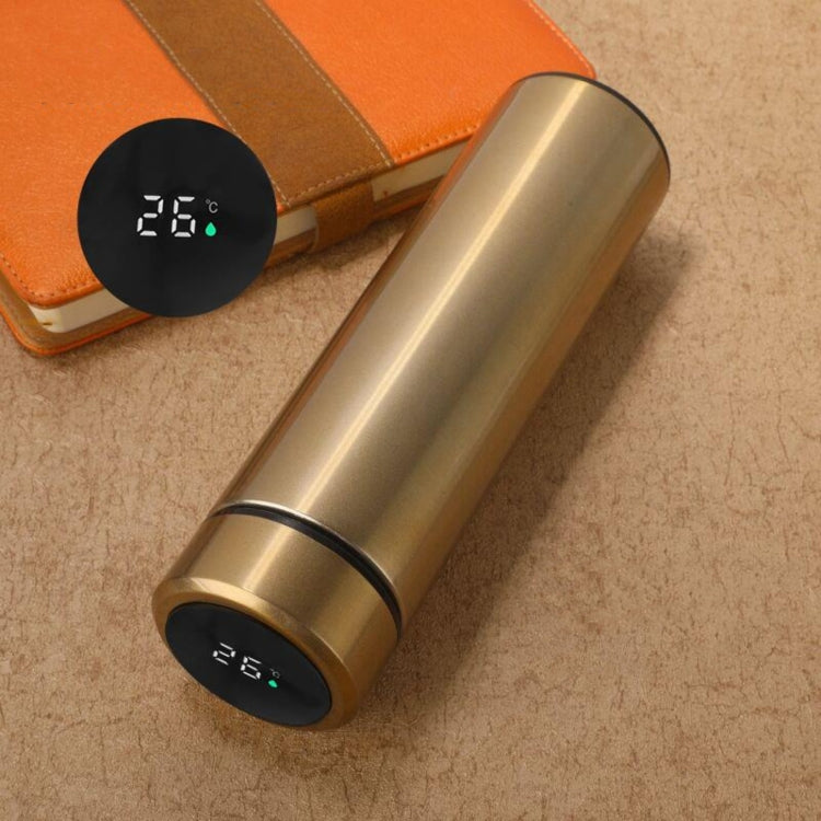 Smart Temperature Display 304 Stainless Steel Vacuum Flask Creative Business Cup For Male And Female Students, Style:High-quality(Gold) by bashfashion
