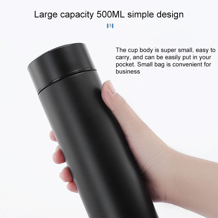 Smart Temperature Display 304 Stainless Steel Vacuum Flask Creative Business Cup For Male And Female Students, Style:High-quality(Gold) by bashfashion