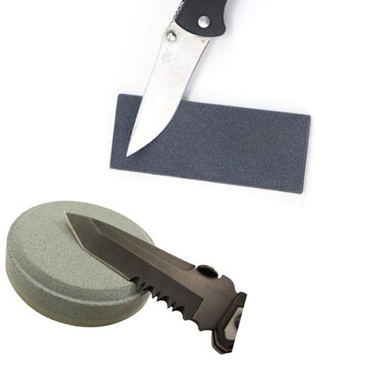 2 PCS Double Sided Sharpening Stone Fast Sharpening Tool Household Sharpening Oilstone Outdoor Sharpener(7.5x2.5cm Round) by bashfashion