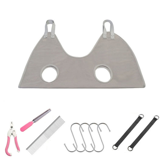 Small & Medium Pet Grooming Polyester Hanging Hammock With Trimming Tool, Size:S(Gray) by bashfashion