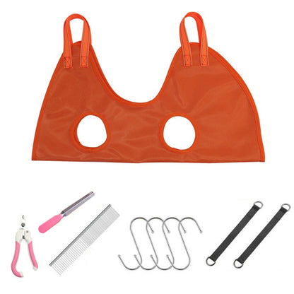 Small & Medium Pet Grooming Polyester Hanging Hammock With Trimming Tool, Size:S(Orange) by bashfashion