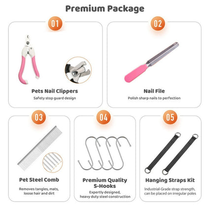 Small & Medium Pet Grooming Polyester Hanging Hammock With Trimming Tool, Size:S(Blue) by bashfashion