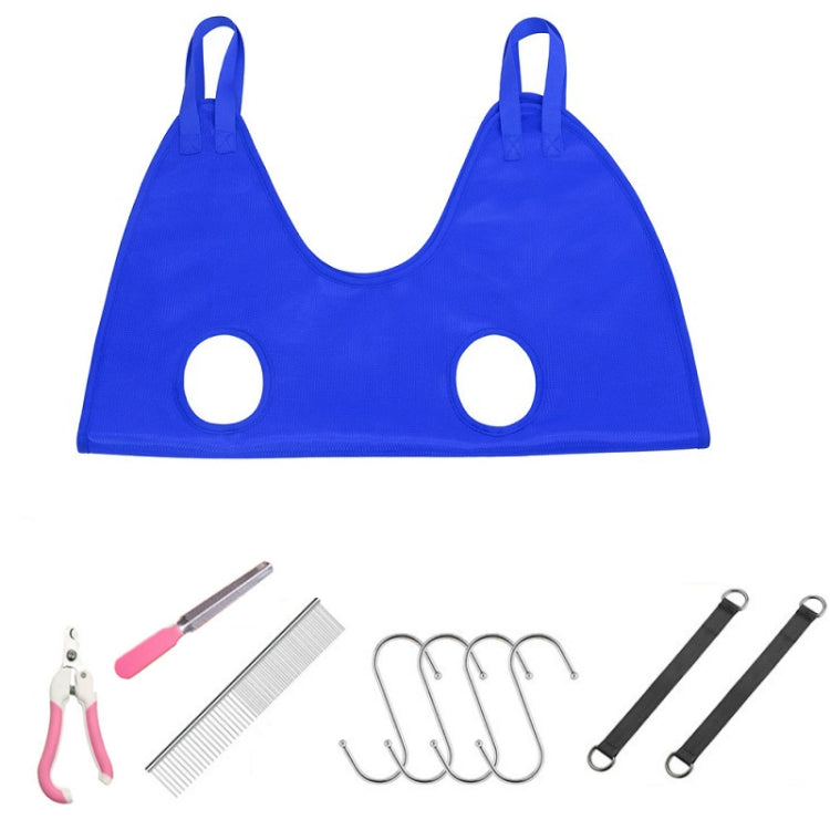 Small & Medium Pet Grooming Polyester Hanging Hammock With Trimming Tool, Size:L(Blue) by bashfashion