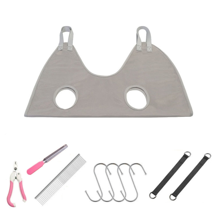 Small & Medium Pet Grooming Polyester Hanging Hammock With Trimming Tool, Size:L(Gray) by bashfashion