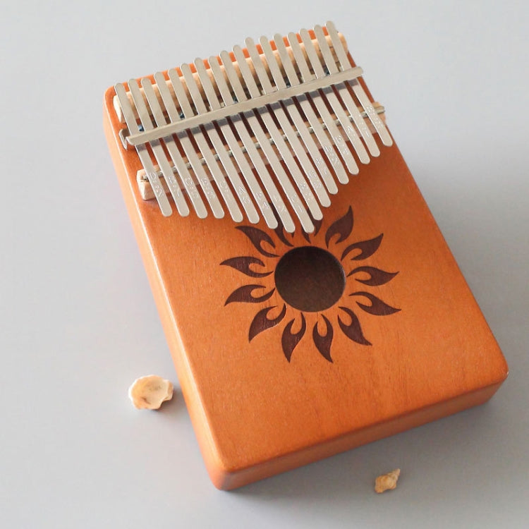 17-tone Kalimba Portable Thumb Piano, Style:Mahogany-Sun God by bashfashion