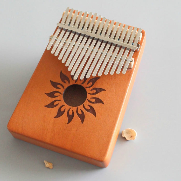 17-tone Kalimba Portable Thumb Piano, Style:Mahogany-Sun God by bashfashion
