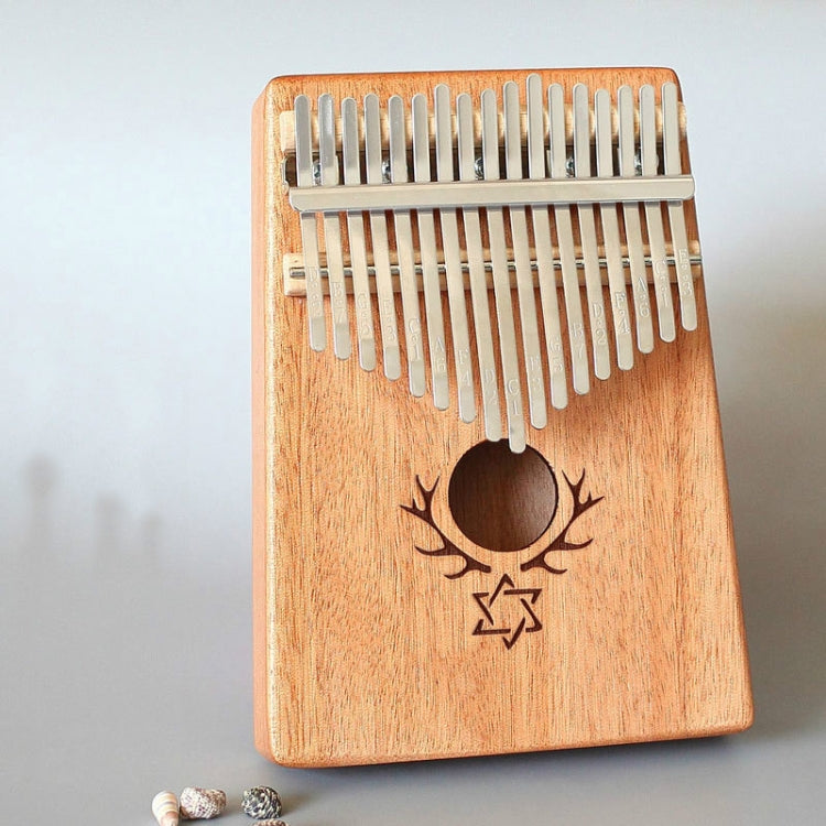 17-tone Kalimba Portable Thumb Piano, Style:Mahogany-Six-Pointed Star by bashfashion