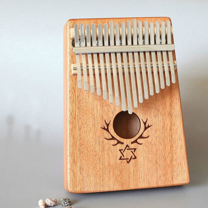 17-tone Kalimba Portable Thumb Piano, Style:Mahogany-Six-Pointed Star by bashfashion