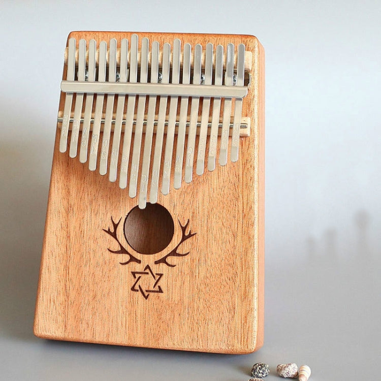 17-tone Kalimba Portable Thumb Piano, Style:Mahogany-Six-Pointed Star by bashfashion