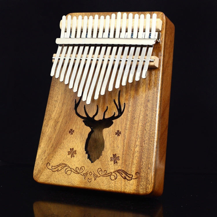 17-tone Kalimba Portable Thumb Piano, Style:Acacia-Classic Deer by bashfashion
