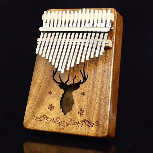 17-tone Kalimba Portable Thumb Piano, Style:Acacia-Classic Deer by bashfashion