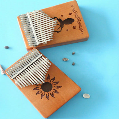 17-tone Kalimba Portable Thumb Piano, Style:Nan Bamboo-Sun God by bashfashion