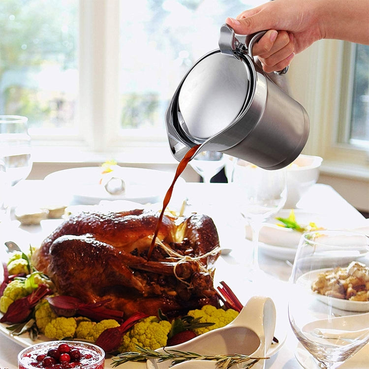 304 Stainless Steel Sauce Cup Steak Sauce Pot Tomato Sauce Bottle Double Insulated Seasoning Pot, Capacity: 450ml by bashfashion