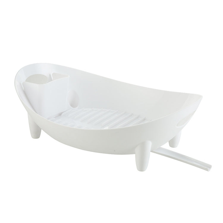Tableware Storage Drain Dish Rack Multi-function Kitchen Utensil Rack(White) by bashfashion