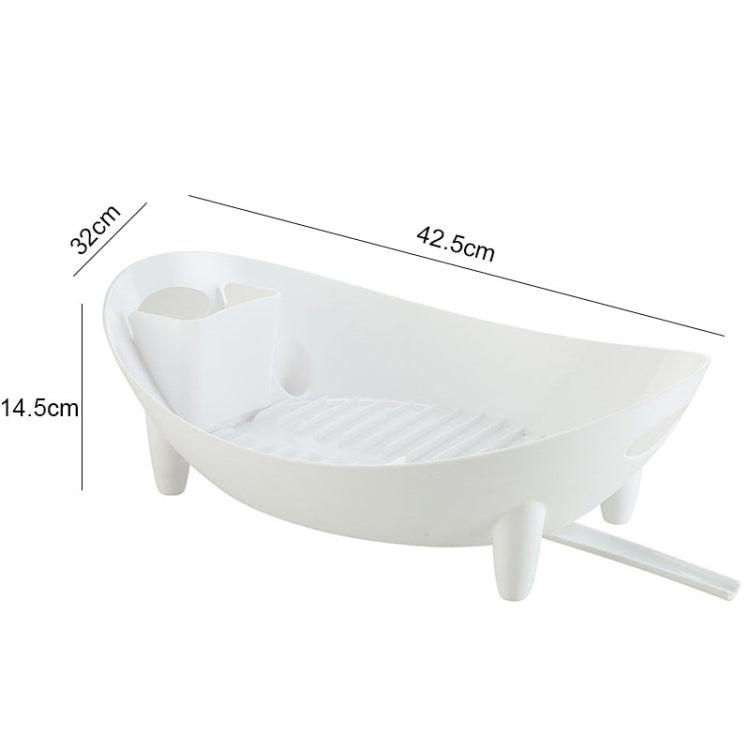 Tableware Storage Drain Dish Rack Multi-function Kitchen Utensil Rack(White) by bashfashion