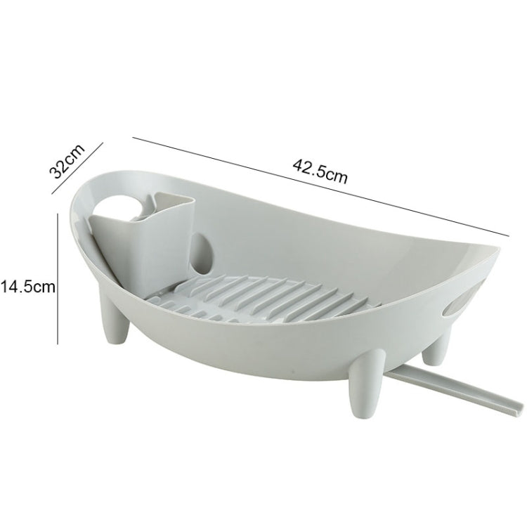 Tableware Storage Drain Dish Rack Multi-function Kitchen Utensil Rack(Gray) by bashfashion