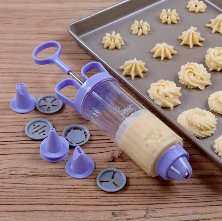 Cookie Gun + 8 Mouth + 10 Flower Piece Set Biscuit Mold Squeeze Cream Baking Tool by bashfashion