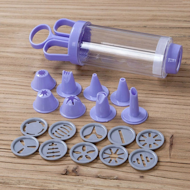 Cookie Gun + 8 Mouth + 10 Flower Piece Set Biscuit Mold Squeeze Cream Baking Tool by bashfashion