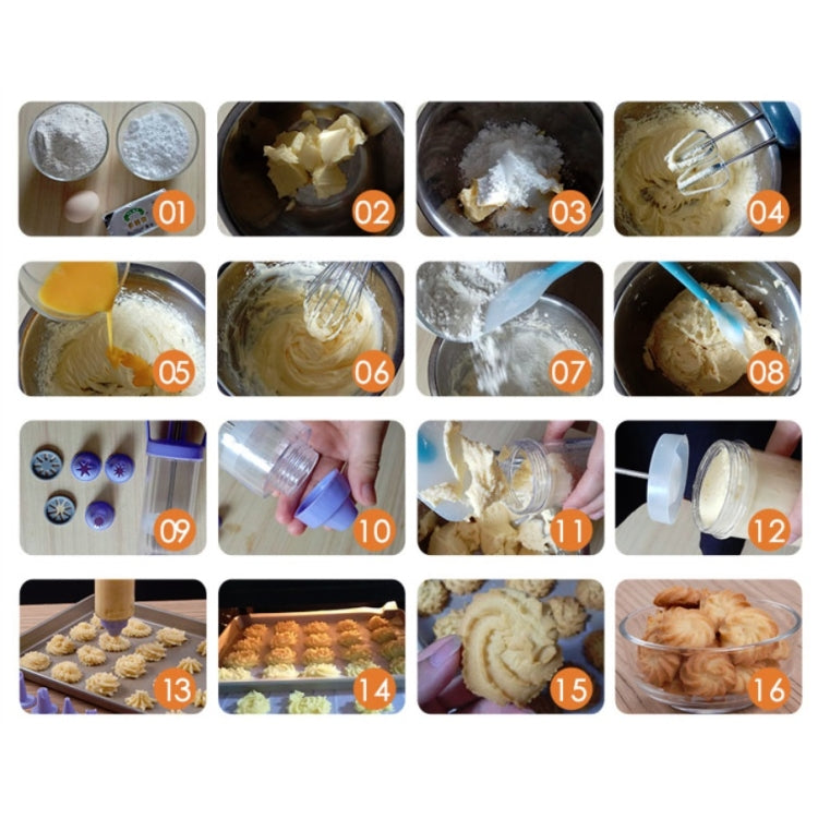 Cookie Gun + 8 Mouth + 10 Flower Piece Set Biscuit Mold Squeeze Cream Baking Tool by bashfashion