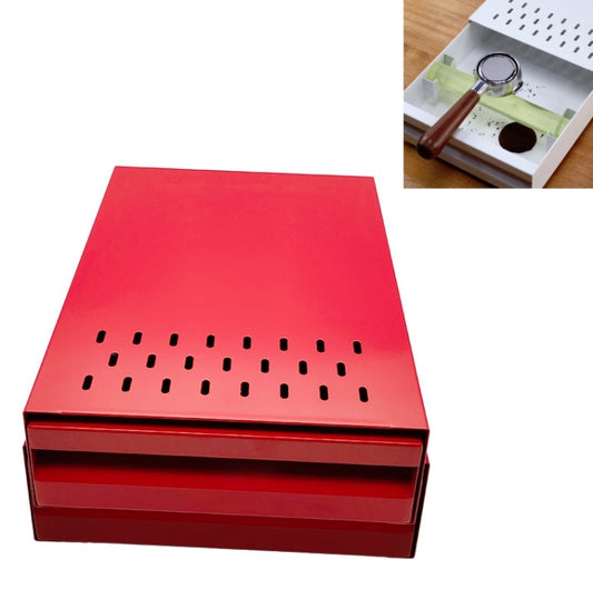 Stainless Steel Drawer Type Coffee Grounds Box Coffee Machine Supporting Equipment(Red) by bashfashion