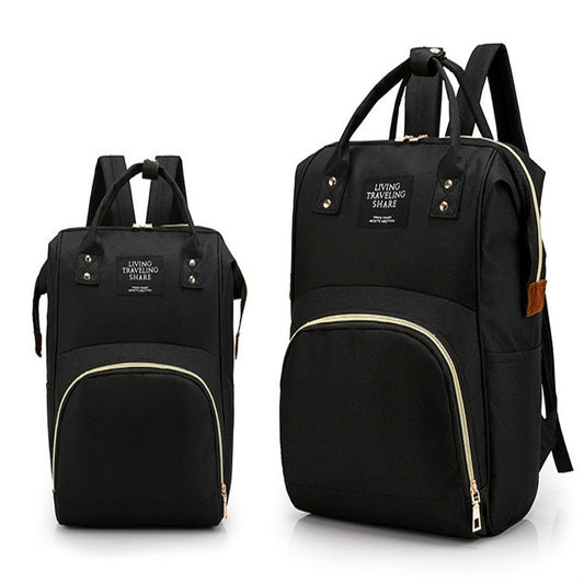 Mummy Bag Large Capacity Multifunctional Backpack Waterproof Baby Bottle Diaper Bag(Black) by bashfashion