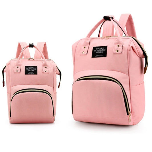 Mummy Bag Large Capacity Multifunctional Backpack Waterproof Baby Bottle Diaper Bag(Pink) by bashfashion