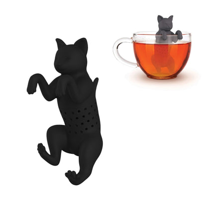 Silicone Kitten Tea Maker Tea Leak(Black) by bashfashion