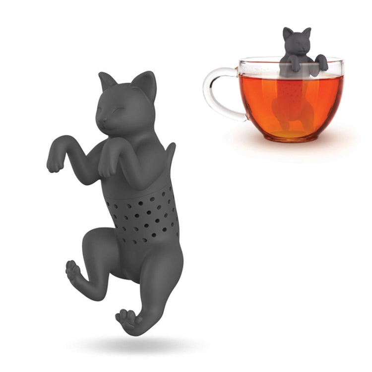 Silicone Kitten Tea Maker Tea Leak(Gray) by bashfashion
