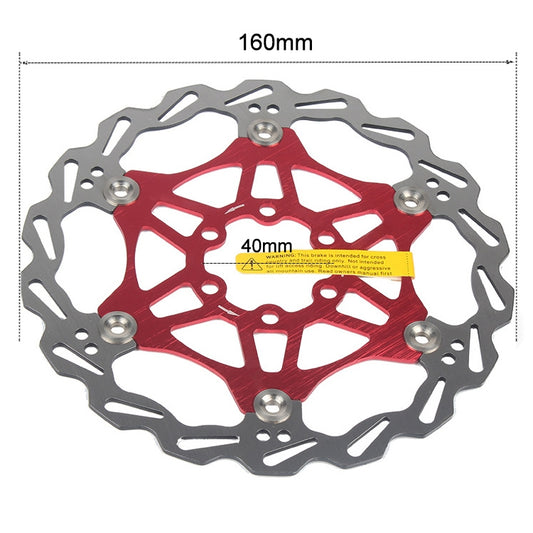 SNAIL FD-01 Mountain Bike Floating Disc Bicycle Brake Pad Six Nail Brake Disc, Size:160mm, Color:Red by SNAIL