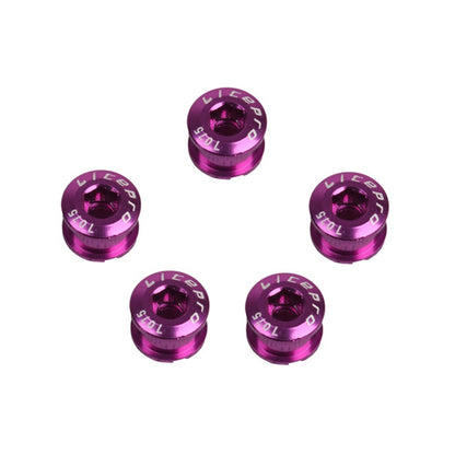 5 PCS Litepro Mountain Bike Bicycle Plate Nail Sprocket Plate Screw Folding Bike Modified Single Plate Nail(Purple) by Litepro