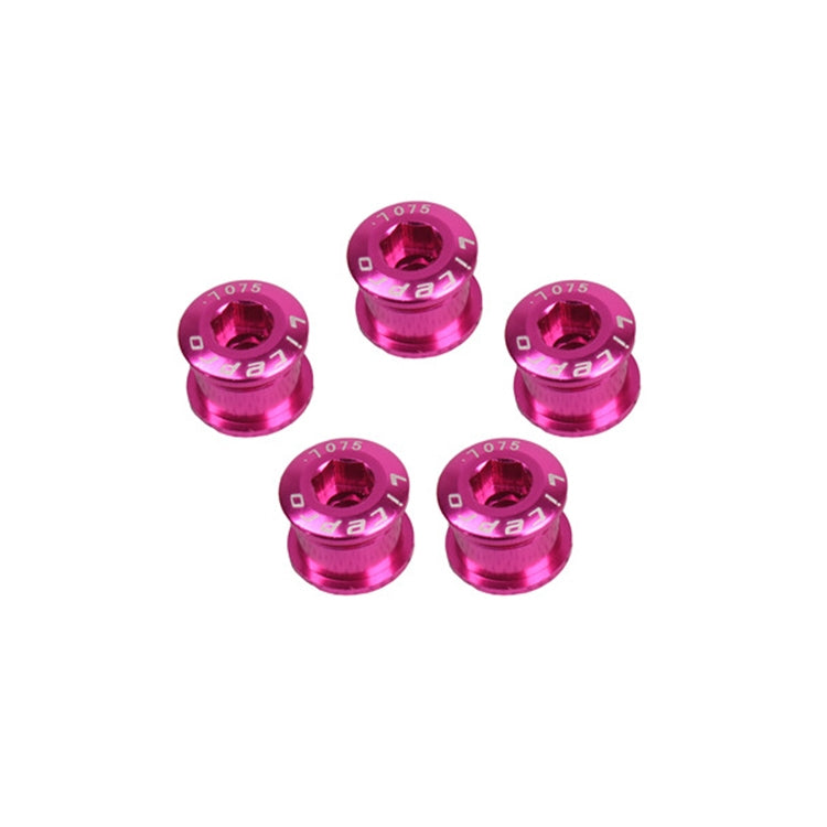 5 PCS Litepro Mountain Bike Bicycle Plate Nail Sprocket Plate Screw Folding Bike Modified Single Plate Nail(Pink) by Litepro