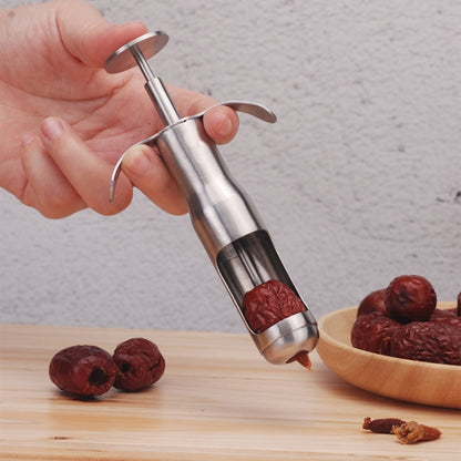 Stainless Steel Red Date Pitting Device Cherry Fruit Coring Device, Specification: Small by bashfashion