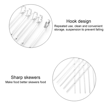 10pcs / Set Metal Square Flat Barbecue Stick BBQ Skewers by bashfashion