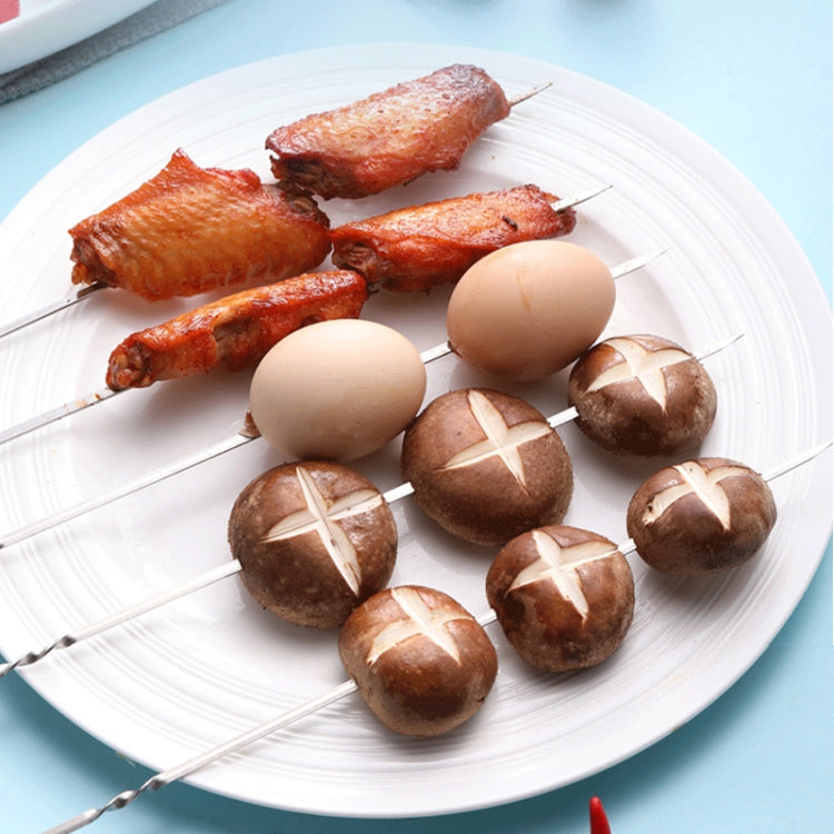 10pcs / Set Metal Square Flat Barbecue Stick BBQ Skewers by bashfashion