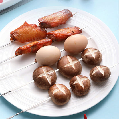 10pcs / Set Metal Square Flat Barbecue Stick BBQ Skewers by bashfashion
