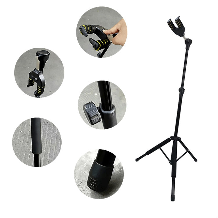 Gravity Self-locking Folding Vertical Pipa Bass Universal Guitar Stand by bashfashion