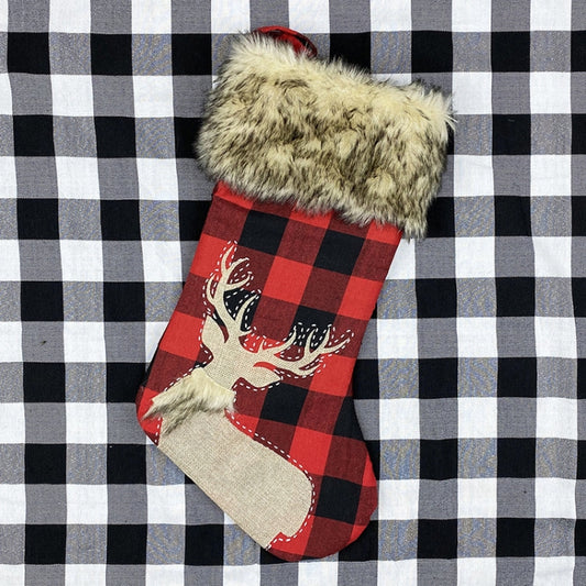 Christmas Ornaments Burlap Socks Candy Socks Gift Bag(Elk) by bashfashion