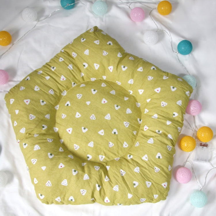 Cotton Canvas Pet Tent Cat and Dog Bed with Cushion, Specification: Large 60×60×70cm(Yellow Triangle) by bashfashion