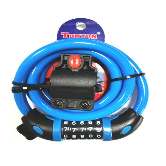 TONYON TY566 Bicycle Lock Five-digit Code Lock Mountain Bike Bar Wire Lock Single Rim Lock(Blue) by TONYON
