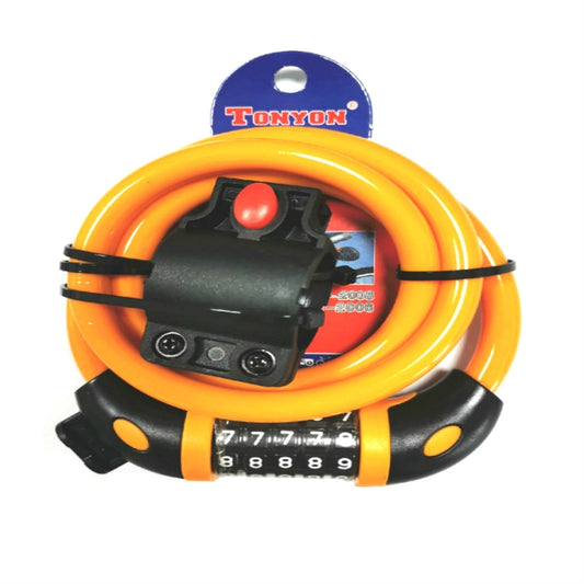 TONYON TY566 Bicycle Lock Five-digit Code Lock Mountain Bike Bar Wire Lock Single Rim Lock(Orange) by TONYON